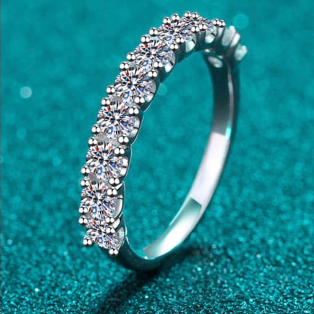 925 Sterling Silver Moissanite Classic Band Ring